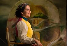 Dina Lopes pinta “ao vivo” no Museu do Vinho, em Anadia